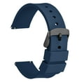 thumbnail image 2 of 20amm Silicone Watch Band, Quick Release Rubber Replacement Strap with Black Stainless Steel Buckle (Navy Blue), 2 of 2