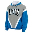 thumbnail image 2 of Women's WEAR by Erin Andrews Blue/Silver Detroit Lions Retro Crinkle Full-Zip Hoodie Windbreaker, 2 of 5