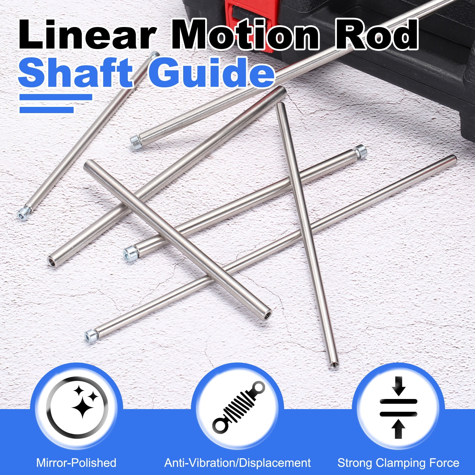 2 Pack Linear Motion Rod Shaft Guide, 6mmx500mm 304 Stainless Steel End Hollow Linear Steel Rods Inner Threaded Studs with Screws for 3D Printer and CNC Machine