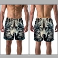 thumbnail image 3 of luoweisi Men's Beach Shorts Quick Dry Swim Trunks with Mesh Lining Wolf M, 3 of 5