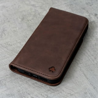 Hortory luxury leather iPhone case with card holder and hand strap