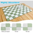 thumbnail image 4 of Checkered Dish Drying Mat for Kitchen Counter, Absorbent Non-Slip Coffee Mat, Heat Resistant Mat for Countertops Coffee Bar Decor 17" x 32" Green, 4 of 8