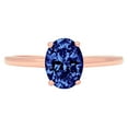 thumbnail image 7 of Solitaire Engagement Ring for Women - 1ct Simulated Tanzanite in 14K Rose Gold Promise Ring, 7 of 7