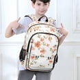 thumbnail image 6 of FORMRS Unisex School Backpack 17" Student Travel Bag with Laptop Compartment, Orange Floral Blooms, 6 of 7
