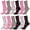 Pink Ribbon, variant on 6-Pairs Glory Max Women's Cotton Casual Assorted Colors Argyle Design Crew Socks Size 9-11