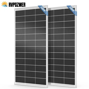RVPOZWER 400W Watt Mono Solar Panel 12V 18BB Monocrystalline Solar Panel, 25% High-Efficiency, Solar Panel for Power Station, RV, Cabin, Off-Grid Applications