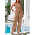 thumbnail image 3 of Conjunto de Ropa Casual para Mujer PRETTYGARDEN Top Corto Camel XL, 3 of 8