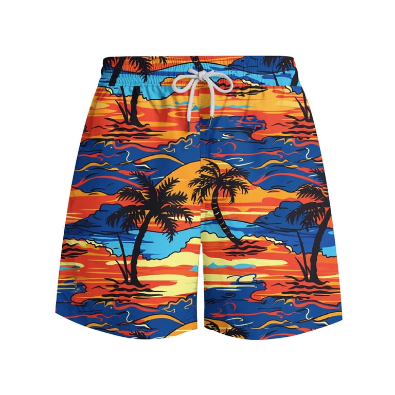 UVEASISHA Hawaiian Swimming Trunks for Men,Mens Shorts Swim Trunks