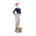 thumbnail image 4 of kowaku Ceramic Lady with Dog Statue Girl Figurine Collection Table Centerpiece Ornament Sculpture for Bedroom Entrance Cabinet Shelf Style B, 4 of 8