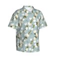 thumbnail image 2 of Fotbe Tulips Flowers Hawaiian Shirt for Men Unisex Summer Beach Casual Short Sleeve Cotton Linen Button Down Shirts-X-Large, 2 of 9