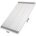 thumbnail image 2 of CPDD Roll up Dish Drying Rack Square Tubes Stainless Still over the Sink Dish Rack Roll Up Dish Drainers for Kitchen Sink Counter Roll-up Drying Rack Foldable Dish Drying Rack (Black, 20.5''Wx13''L), 2 of 3