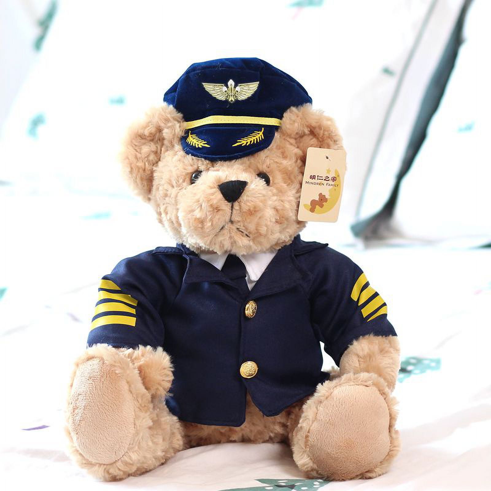 Pilot Bear Airplane Captain Uniform Teddy Bears Cute Animal Soft Stuffed Doll Plush Toy Girl Boy Birthday Christmas Gift 1pc Walmart