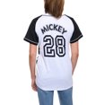 thumbnail image 4 of Women's Mickey Mouse Baseball Jersey Shirt White Button Down, 4 of 6
