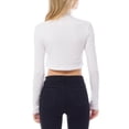 thumbnail image 6 of Made by Olivia Women's Solid Long Sleeve Mock Neck Solid Crop Top T Shirt, 6 of 6