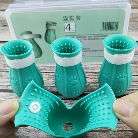 Cat Claw Protector Bath Anti-Scratch Cat Shoes For Cat Adjustable Pet Bath Wash Boots Cat Paw Nail Cover Pet Grooming Supplies