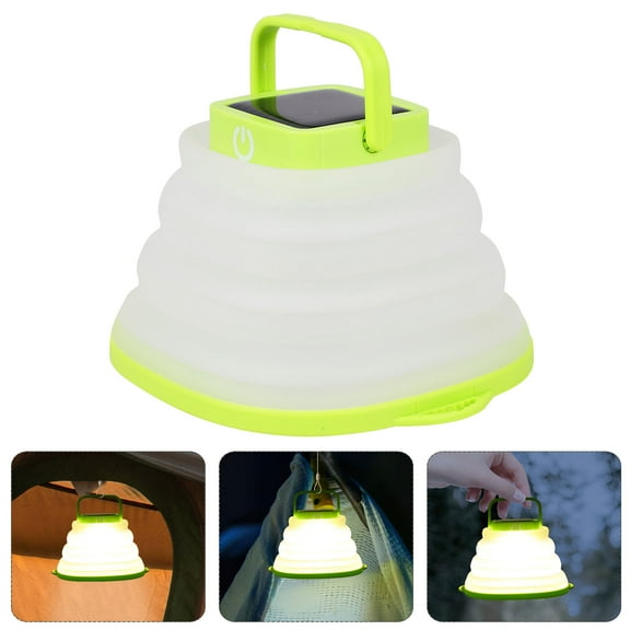 MEIBUTYUP LED Camping Lantern with Silicone Cover, Solar Powered Tent Light, Adjustable Brightness, Portable Outdoor Hiking Lamp