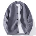 thumbnail image 5 of Sweater Cardigans for Men Button up Long Sleeve Soft Knit Jackets Loose Casual Fall Winter Outerwear Knitwear (M, Gray A), 5 of 7
