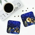 thumbnail image 4 of Sigee Christmas Night for Water-Resistant, Heat-Resistant, Non-Slip Leather Coasters Set, Ideal for Coffee Table, Office, Bar, Home Decor-Square, 4 of 6