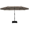 thumbnail image 1 of Patiojoy Parasol de Patio Double Face de 15 Pi avec Base, Parasol de Marché Extra-Grand pour l'Extérieur, Café, 1 of 7
