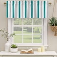 thumbnail image 3 of 2 Panels Bronze Grey Stripe Valance for Windows, Modern Farmhouse Vertical Striped Light Filtering Kitchen Curtains, Rod Pocket Window Treatment Curtain Valances for Living Room Bedroom, 54"x18", 3 of 9