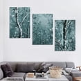 thumbnail image 4 of Ullo0ord Forest Wall Art for Bathroom Modern Canvas Print Abstract Night Natural Scenery Picture Winter Snow Trees Landscape Painting Contemporary Framed Artwork for Bedroom Living Room Office Decor, 4 of 4