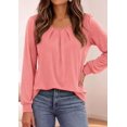 thumbnail image 6 of PRETTYGARDEN Womens Long Puff Sleeve Tops Crew Neck Blouse | Pleated Front, Loose Fit Soft, Business Casual Work Shirts, Dressy Daily Wear, School Travel Outfits, Fall Winter Clothing, 6 of 9