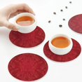 thumbnail image 3 of KLL Drink Coasters Set Round Shape of 4,PU Leather Absorbent Coasters Set Decorative Coffee Cup Coasters Housewarming Gift for Home Decor-Vintage Burgundy, 3 of 5