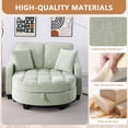 thumbnail image 4 of 42" Cloud Boneless Curved Chaise Lounge Chair with Ottoman, Adjustable Backrest Chenille Single Chair, Cyan for Living Room Bedroom Apartment, 4 of 9