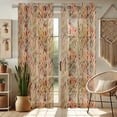 thumbnail image 2 of Vargottam Abstract Pattern Sheer Georgette Curtains for Windows & Small Doors - Set of 2 Panels, 72" Long, Grommet Top, Printed Light Filtering Drapes for Living Room or Study, 2 of 9