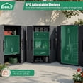 thumbnail image 5 of EHHLY Large Capacity Outdoor Storage Cabinet, 28 Cu.ft Resin Garage Organizer with 4 Adjustable Shelves & Lock, Tall Utility Closet for Patio, Shed, Kitchen, Sage Grey, 5 of 9