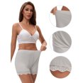 thumbnail image 3 of DARING DIVA Women's Lace Trim Ice Silk Slip Shorts L Gray, 3 of 6