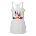 thumbnail image 2 of Wild Bobby Be A Kind Human Positive Inspirational Slogan Inspirational/Christian Women Tri-Blend Racerback Tank Top, Heather White, Large, 2 of 6