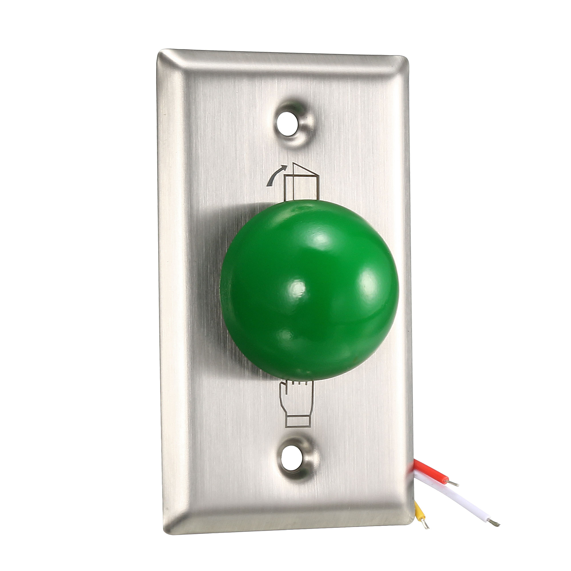 12V Door Release Button Push to Exit Auto Reset Green Sphere Button