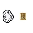 thumbnail image 1 of Reloj de pared interior nórdico con números , reloj electrónico de lujo con diseño distorsionado, marco de fotos de resina, soporte de material, 1 of 8