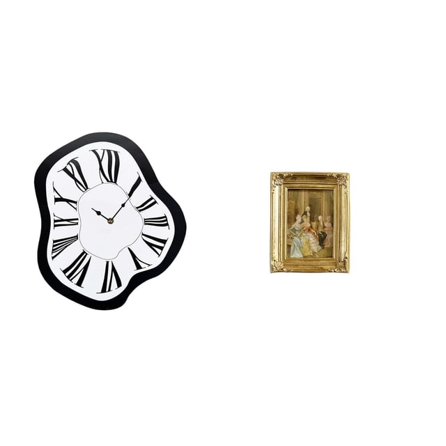 Reloj de pared interior nórdico con números , reloj electrónico de lujo con diseño distorsionado, marco de fotos de resina, soporte de material
