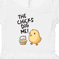 thumbnail image 4 of Inktastic The Chicks Dig Me Easter Baby Chick with Basket and Eggs Girls Toddler Dress, 4 of 5