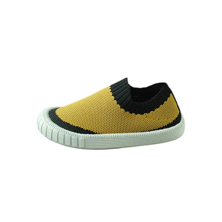 

Colisha Kids Sneakers Patchwork Walking Shoe Breathable Running Shoes Sports Athletic Moccasins Slip On Sock Sneaker Yellow Black 6C