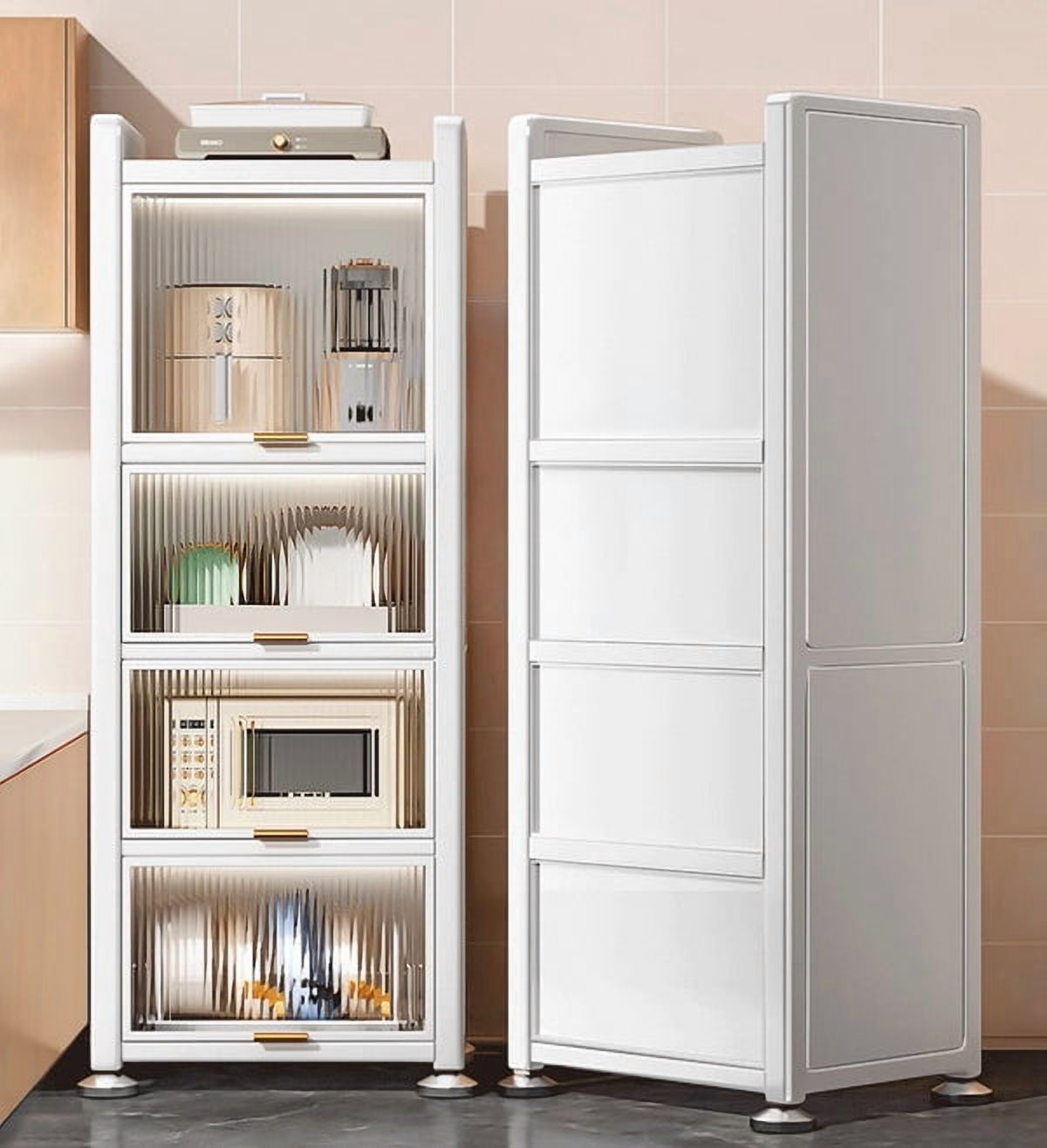 Joybos 5 Tiers Narrow Multifunction Dustproof Metal Kitchen Storage Cabinet