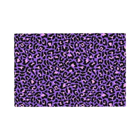 

Placemats Set of 4 Purple Leopard Heat Resistant Non - Slip Place mats Waterproof table mat for Kitchen Dining-6片装