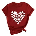 thumbnail image 2 of Virmaxy Happy Easter T-Shirt for Women Easter Egg Letter Print Tees Tops Fashion Crewneck Printed Short Sleeve T-Shirt Casual Loose Shirt Tops Red-B M, 2 of 4
