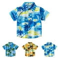 thumbnail image 2 of Uxgjfwu 4T Boy Clothes Toddler Baby Boys Fashion Short Sleeve Blouse Tropical Seaside Print Retro Shirt 7-8 Years, 2 of 9