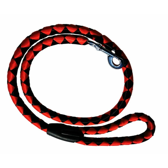 Medium Hand Woven Dog Leash - Blue Red