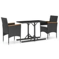 thumbnail image 2 of vidaXL 3 Piece Garden Dining Set Black, 2 of 5