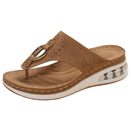 

Jungdeepe Women Sandals Fashionable New Pattern Solid Color Comfortable Wedge Lightweight Flip Flop Slippers Women s Sandals 8 Too Shoes Women Sandals Wedge for Women Sandals Stretch Fit Shoes Women