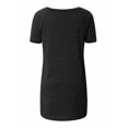 thumbnail image 3 of Jinqian T-shirt Manches Courtes Femme Grande Taille Tops Casual V Tunique Col Rond Chemisier, 3 of 3