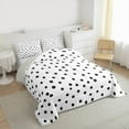thumbnail image 3 of Manfei Cute Polka Dot Full Size Comforter Sets,Geometric Circle Dot Bedding Comforter Set,White Black Bedding Sets For Girls,Ultra Soft Home Decor Reversible,3 Pieces, 3 of 8
