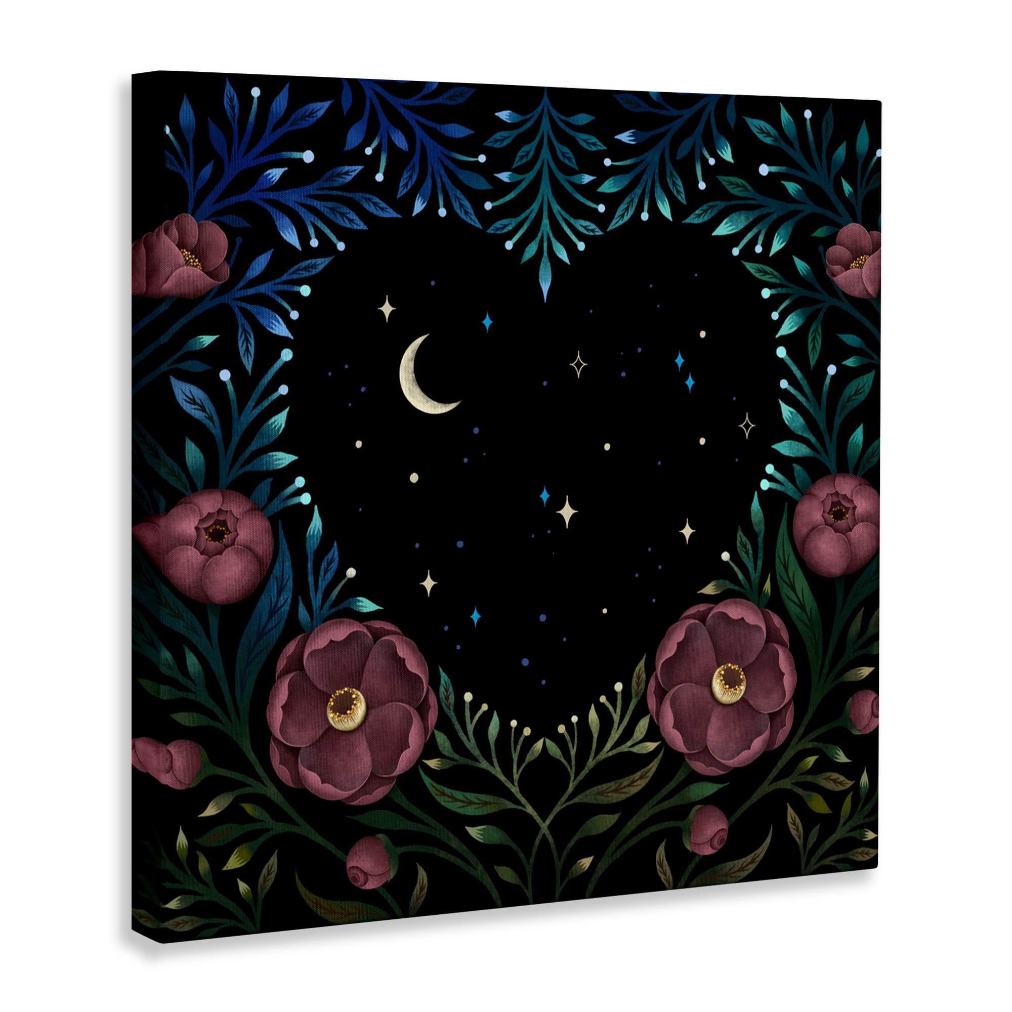 Stupell Industries Heart Night Sky Garden Canvas Wall Art, design by Episodic Drawings