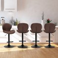 thumbnail image 1 of MALOL Bar Stools Set of 4, Adjustable PU Leather Swivel Bar Chairs, Modern Upholstered Side Chairs – Brown, 1 of 8