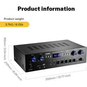 Donner Stereo Receiver 4 Channel 1000W Peak Power Home Theater Amp Amplifier USB SD, for Outdoor Speakers Karaoke