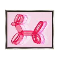 Stupell Industries Pop Style Balloon Animal Animals & Insects Painting Gray Floater Framed Art Print Wall Art, 31 x 25